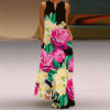 Elegant Sunflower 3D Floral Maxi Dress – Sleeveless V-Neck Summer Beach Sundress for Women