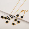 Adjustable Gold-Plated 316L Stainless Steel Clover Flower Bracelet — Five-Leaf Petal Charm for Women, Hypoallergenic Gift