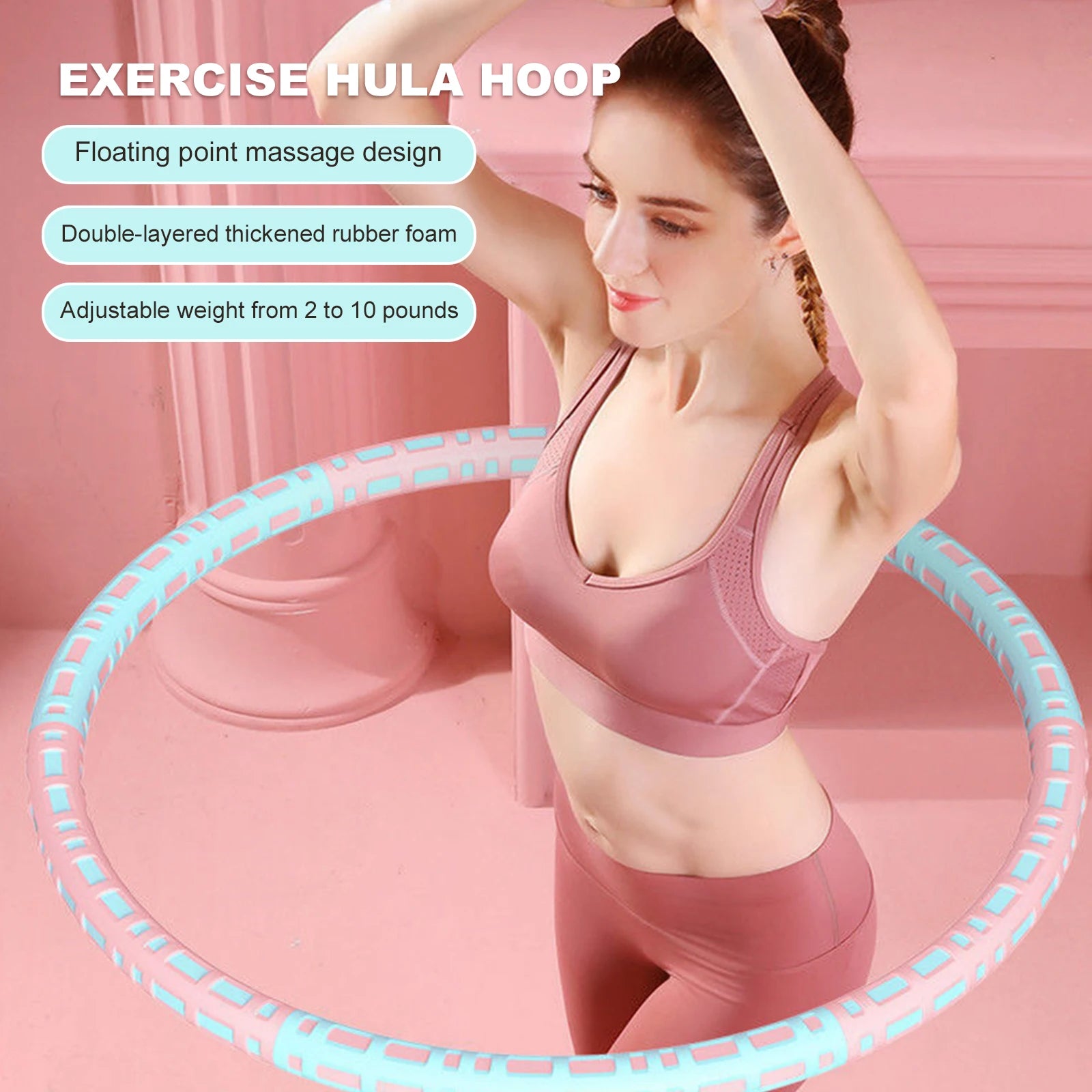 Detachable Stainless Steel Weighted Hula Hoop – Adjustable Fitness Hoop for Adults & Teens