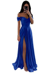 Off-the-Shoulder Lace V-Neck Backless Ball Gown — Floor-Length Bridesmaid & Prom Dress (Black, White, Burnt Orange)