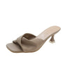 Pointed Toe Mule High Heels Mixed Color Slip-On Platform Sandals for Women