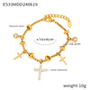 316L Stainless Steel Heart Charm Bracelet for Women 18K Gold Plated with Shining Zircon Pendant