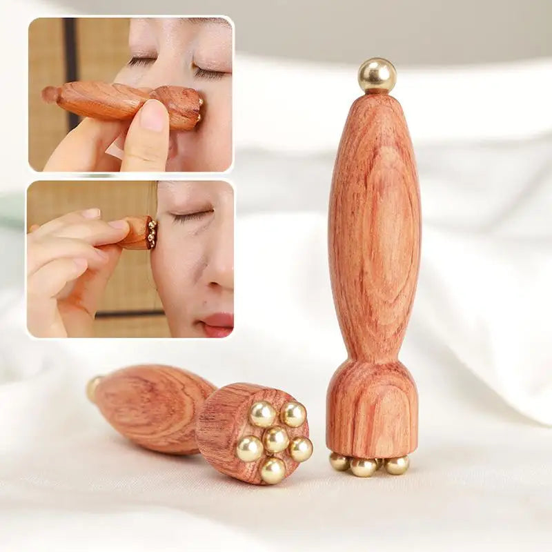 Lotus Seedpod Eye Gua Sha – Brass & Rosewood Facial Massage Tool for Eye Relaxation & Acupoint Meridian Therapy