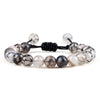 8mm Tiger Eye & Lava Stone Adjustable Braided Bracelet — Unisex Beaded Yoga Healing Energy Bracelet