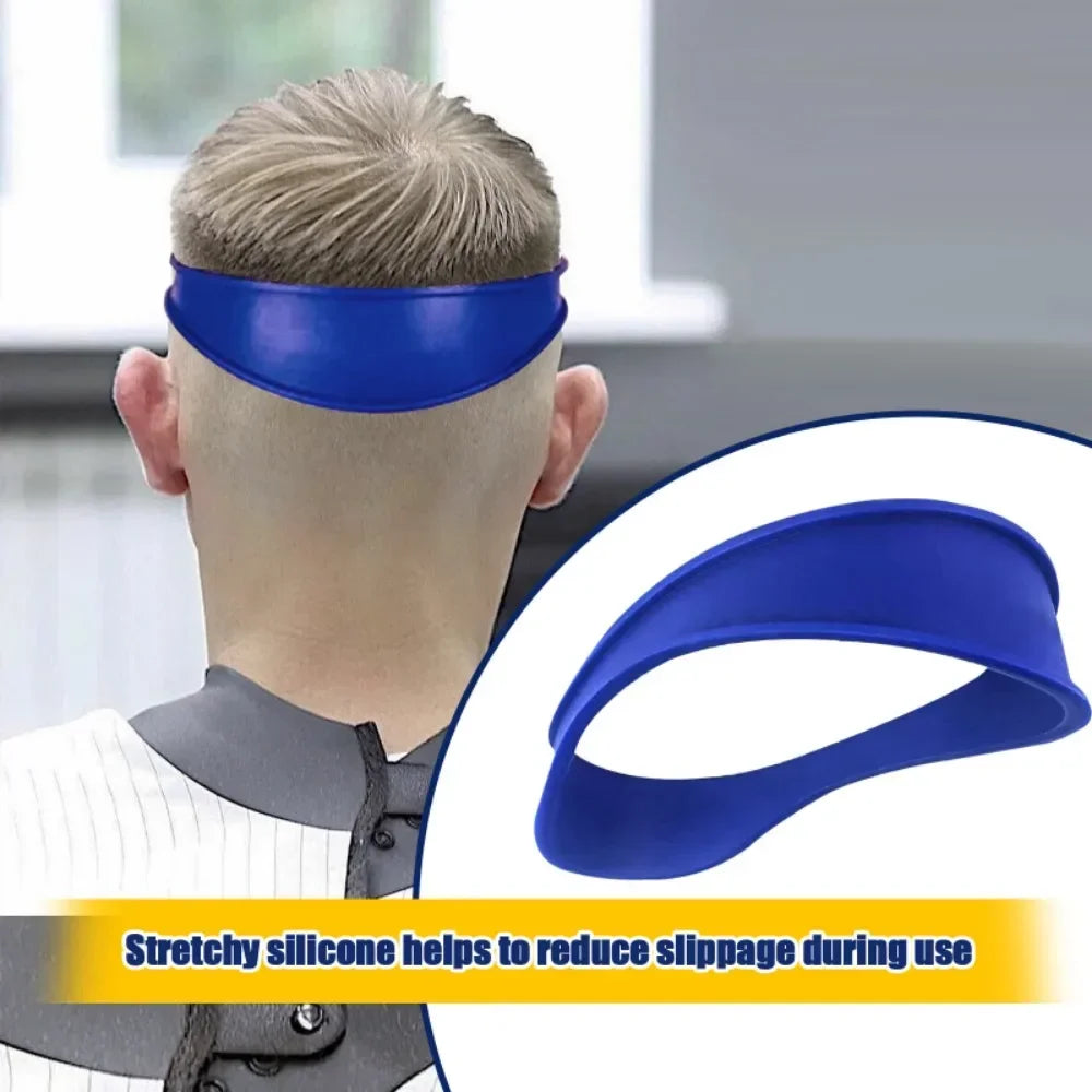 Silicone Neckline Haircut Guide Headband – Curved Barber Template for DIY Fades, Hands-Free Trimming (Fits Most 21.5 in / 54.6 cm)