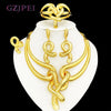 GZJPEI 4-Piece 18K Gold Plated Wedding Jewelry Set - Necklace, Bracelet, Earrings & Ring