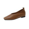 Women's PU Mary Jane Loafers – Square Toe Slip-On Flats, Waterproof Rubber Outsole, Office Casual