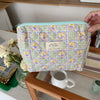 Large Capacity Women's Cosmetic Bag - Plaid Zipper Travel Makeup Clutch, Multiple Sizes (Up to 24 x 18 x 7.5 cm | 9.4 x 7.1 x 3.0 in)