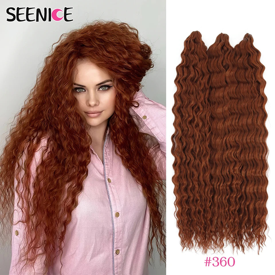 Ariel Water Wave Twist Crochet Braids – Ombre Synthetic Deep Wave Hair Extensions, 22 Inch (55 cm)