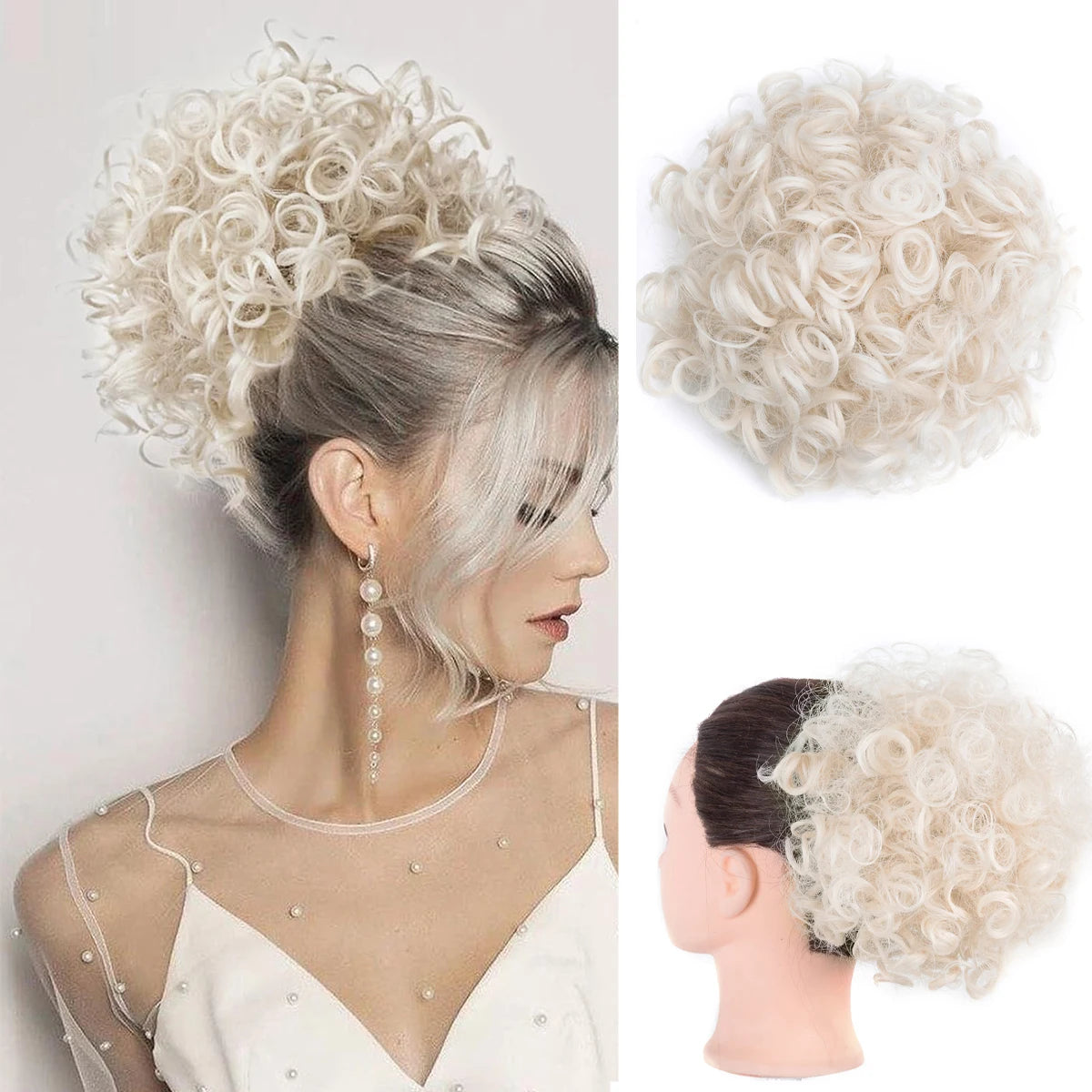 Chorliss 10-Inch (25 cm) Curly Claw Clip-In Ponytail Hair Extension – Fluffy Messy Chignon Bun, ~50 g