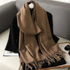 Women’s Long Winter Scarf – Cashmere Blend Shawl Hijab Wrap, Solid Colors, 200×33 cm (79×13 in) – 62 Colors