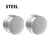 3-Pack Magnetic Clip-On Earrings for Men & Women - Round Zircon Crystal Non-Piercing Studs, Punk Hiphop Stainless Steel