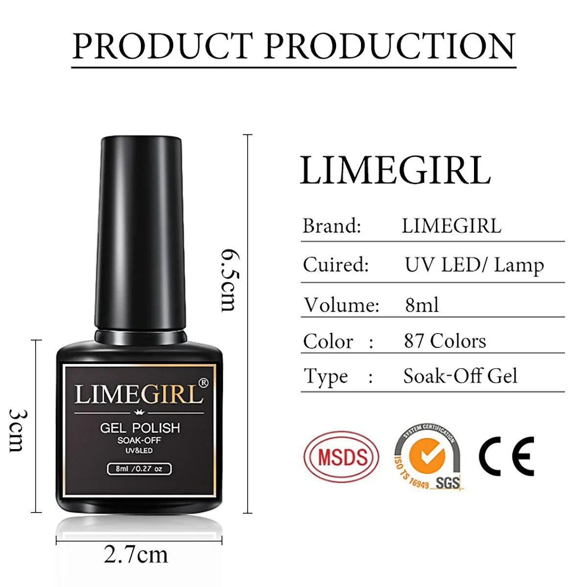 LIMEGIRL Gel Nail Kit with UV/LED Lamp, Electric Nail Drill & Soak-Off Manicure Set