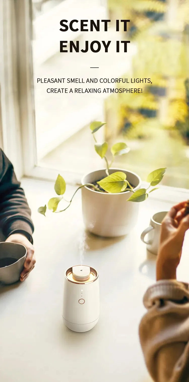 Mini Car Waterless Essential Oil Diffuser Portable Aromatherapy Air Freshener High Atomizing Efficiency