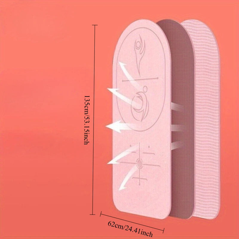 72 x 31 in (183 x 79 cm) Thickened Anti-Slip Shock-Absorbing Yoga Mat - Soundproof Fitness Mat for Indoor Exercise