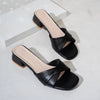 Women's Open Toe Square Heel Sandals, PU Leather Slip-On Platform Mules in Candy Colors