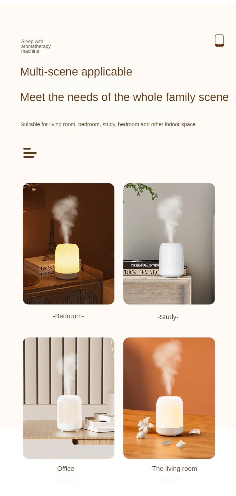 250ml Essential Oil Diffuser Humidifier with Night Light – Automatic Aromatherapy Perfume Diffuser for Bedroom & Office