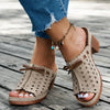 Women's Low Heel Open-Toe Back-Strap Sandals - PU Slip-On Casual Summer Shoes
