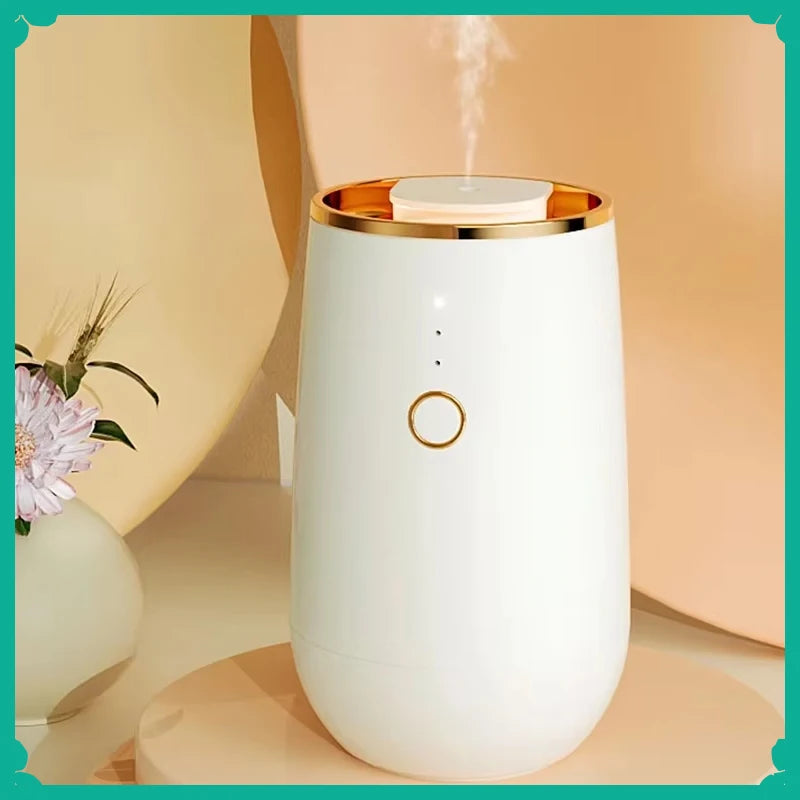 Car Aroma Diffuser USB Rechargeable Essential Oil Air Freshener with Start-Off Function and 9-Color LED Lights