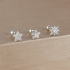 3-Pack 14K Gold-Plated Stainless Steel Crown Stud Earrings for Women with Crystal Zircon — Horse Eye Design