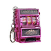 Mini Slot Machine Keychain with Carabiner - Arcade Fruit Jackpot Pocket Key Ring Fidget Stress Relief Toy