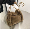 Faux Fur Shoulder Bag for Women – Luxury Plush Hobo Handbag, Winter Warm Soft PU Purse