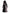 Women's Plaid Knitted Hooded A-Line Dress with Faux Buckle, High-Waist Long Sleeves