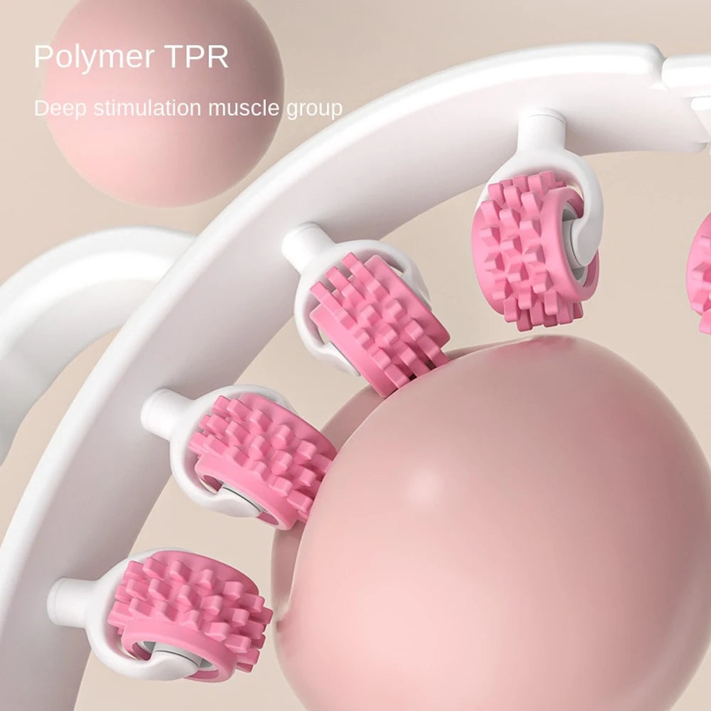 12-Wheel Manual Leg & Body Massage Roller – Full-Coverage Thigh, Calf & Arm Muscle Relief