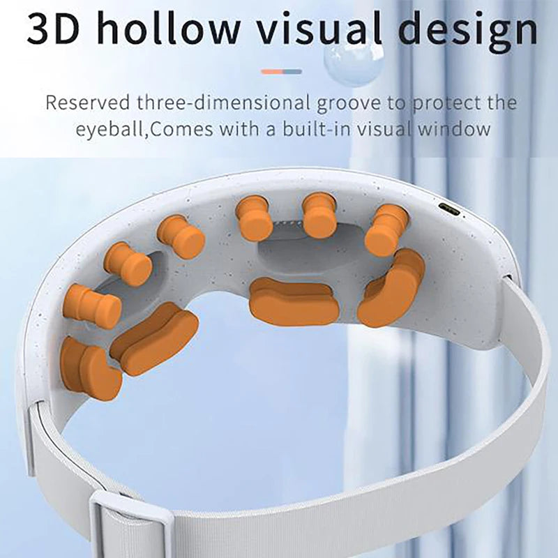 Bluetooth Hot Compress Eye Massager - Acupoint Eye Massage Mask with Vibration, Heat & Music for Fatigue Relief and Better Sleep