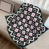 Twill Silk Square Scarf 90 x 90 cm (35.4 in) - Floral & Letter Print Women's Neck Kerchief Wrap