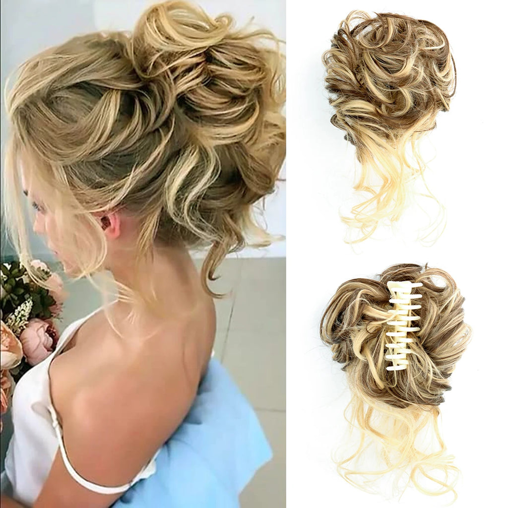 Chorliss 10-Inch (25 cm) Curly Claw Clip-In Ponytail Hair Extension – Fluffy Messy Chignon Bun, ~50 g