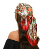 Square Satin Foulard Scarf 90 x 90 cm (35 x 35 in) Neckerchief Bandana Hijab for Women