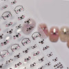 Gold Snowflake & Snowman 3D Self-Adhesive Christmas Nail Stickers with Rhinestones, 10.3 x 8 cm (4.06 x 3.15 in) Sheet