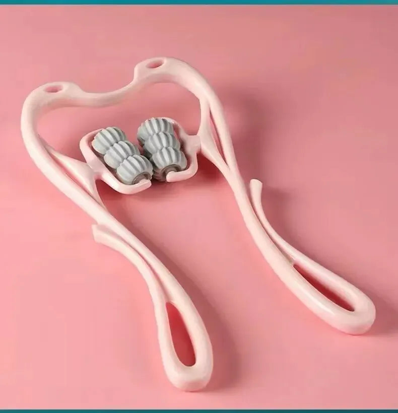 Six-Wheel Cervical Neck Massager Roller – Clip-On Manual Neck, Shoulder & Back Kneading Tool