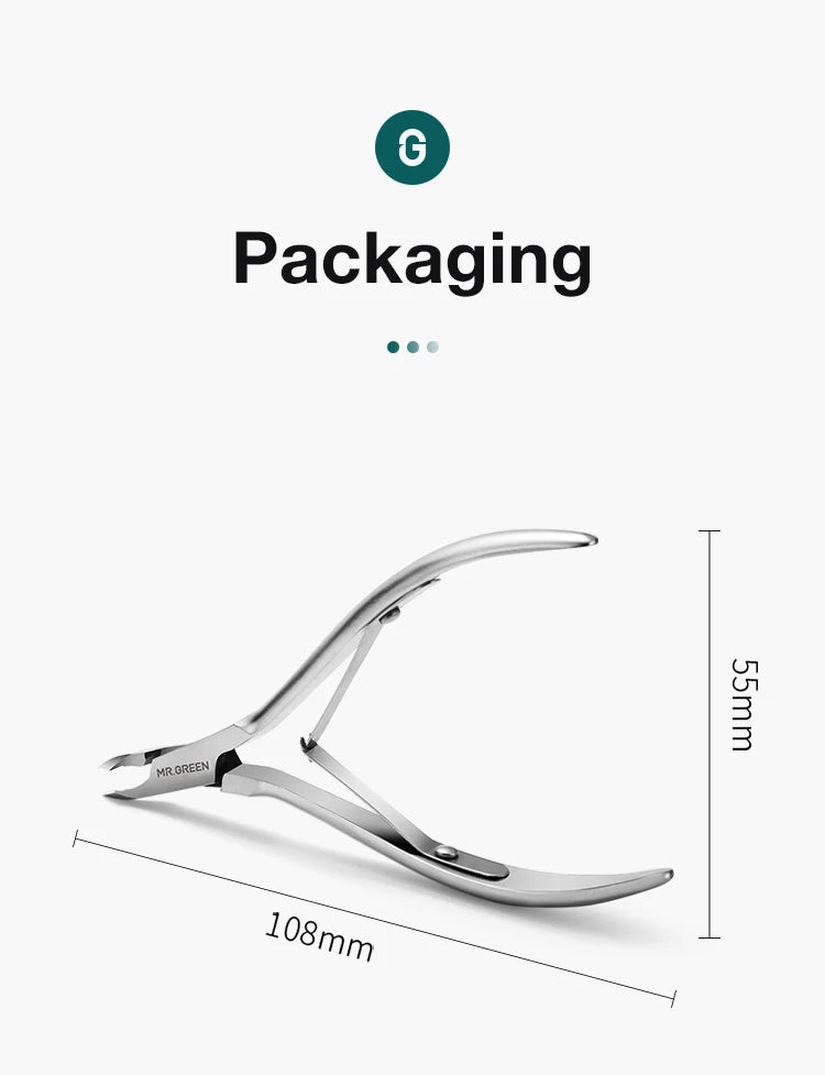 MR.GREEN Stainless Steel Cuticle Nippers - Precision Cuticle Clippers & Trimmer for Manicure Pedicure
