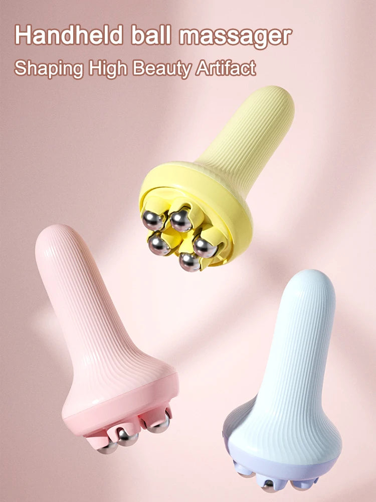 5-Bead Handheld Roller Massager for Legs & Abdomen - Muscle Relief & Abdominal Shaping, 7.5 x 7.5 x 14.5 cm (3 x 3 x 5.7 in)