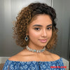 13x4 Lace Front Chocolate Brown Short Bob Pixie Cut Deep Curly Human Hair Wig 180% Density Pre-Plucked Hairline