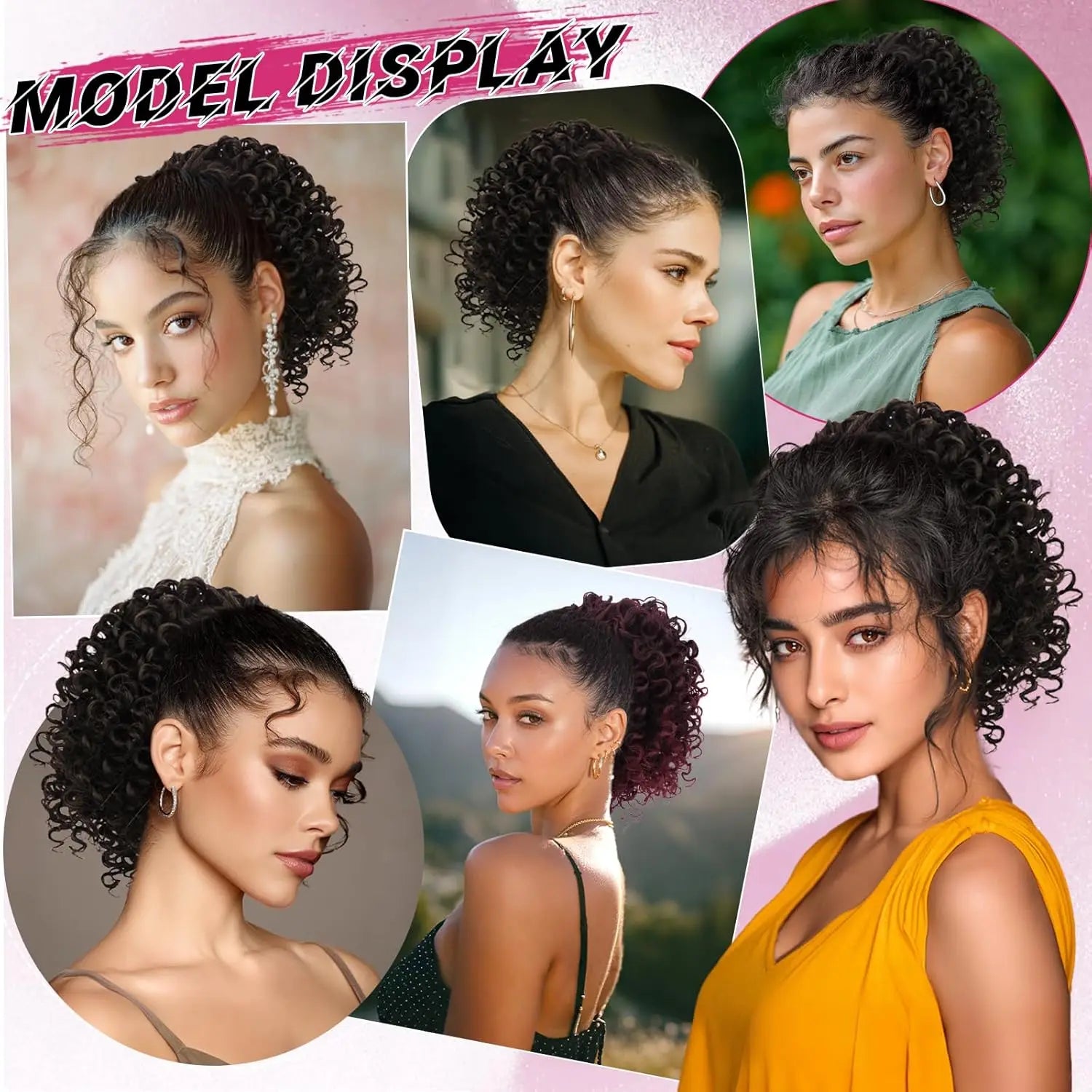 10-Inch (25 cm) Afro Kinky Curly Drawstring Ponytail Extension for Women - High-Heat Fiber