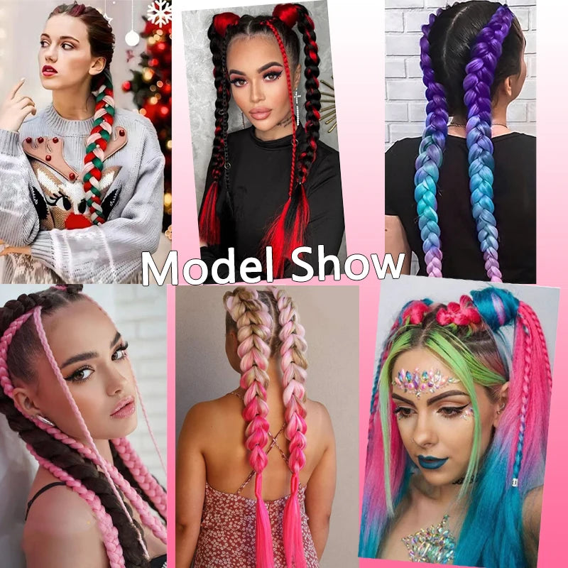 Women's Long Straight Ponytail Wig Extension - High-Temp Fiber, Festive & Braidable (1 Piece)