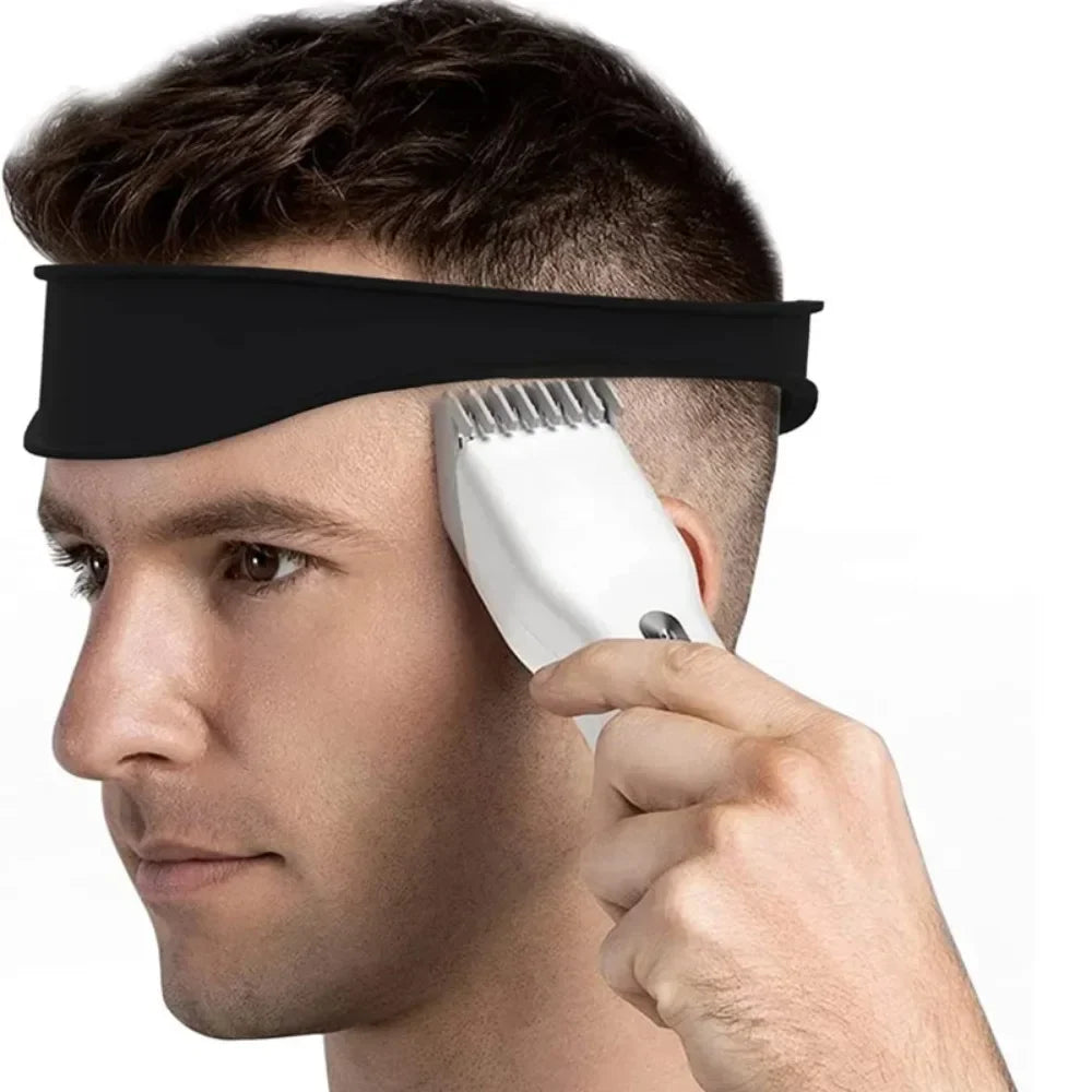 Silicone Neckline Haircut Guide Headband – Curved Barber Template for DIY Fades, Hands-Free Trimming (Fits Most 21.5 in / 54.6 cm)