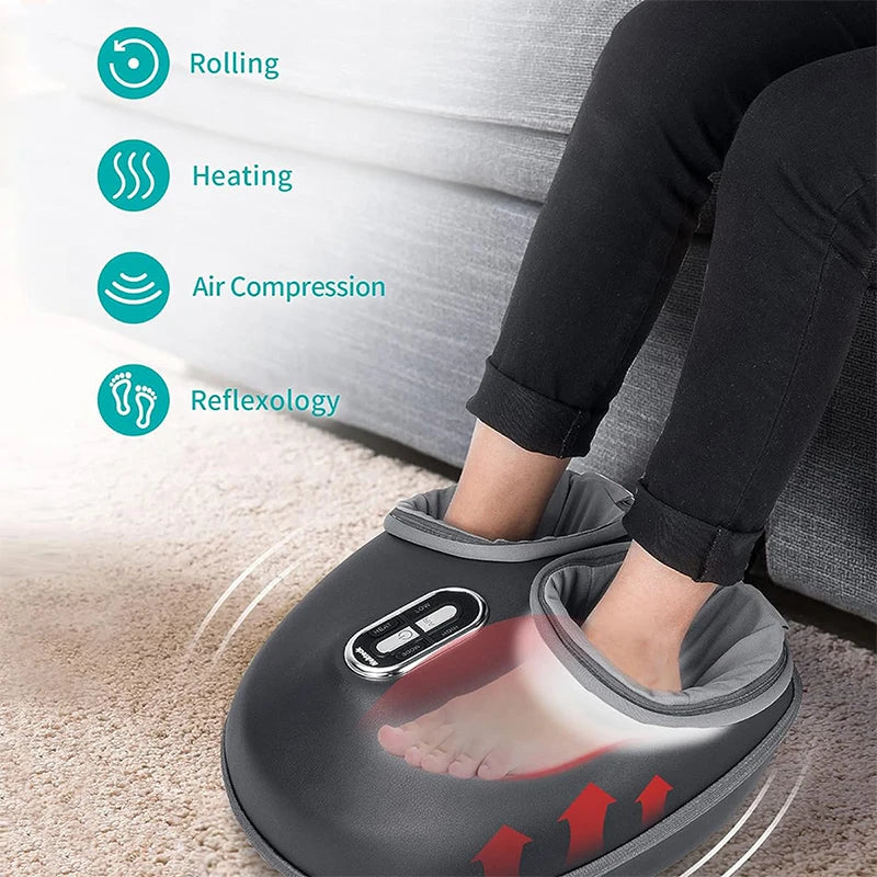 Nekteck Shiatsu Foot Massager with Heat, Air Compression & Rolling Kneading — Electric Foot Massage Machine for Muscle Relaxation