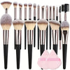 3-20 Piece Professional Makeup Brush Set – Soft Synthetic Kabuki Brushes for Eyeshadow, Foundation, Concealer, Blending & Blush