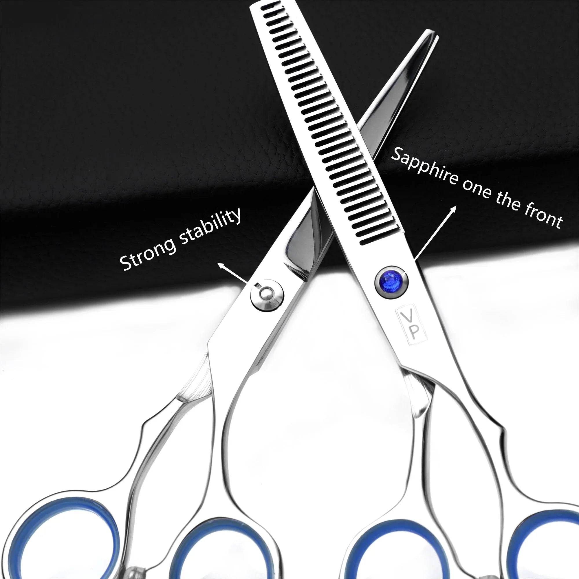 6 in (15.2 cm) Stainless Steel Hair Shears - 30-Tooth Thinning & Cutting Salon Barber Scissors
