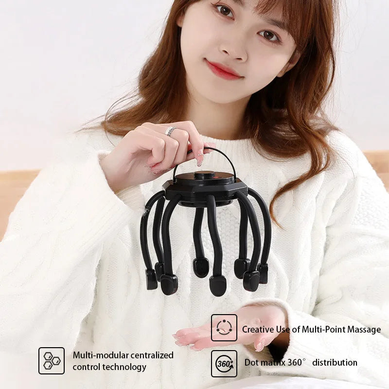 Cordless Electric Scalp Massager – Portable Head Massager Claw for Headache Relief, Deep Relaxation & Meridian Massage