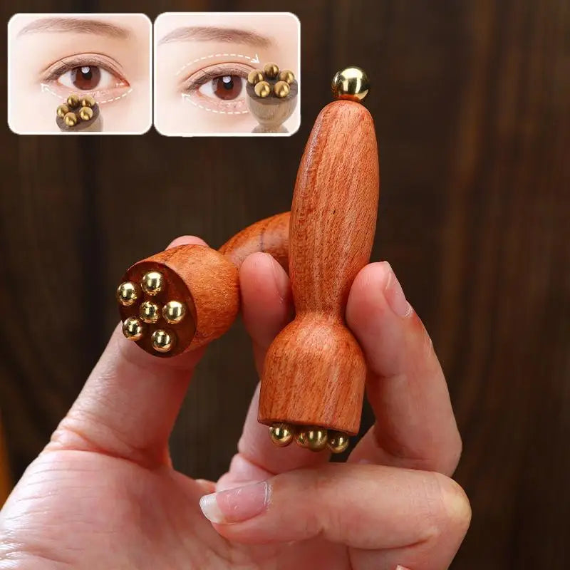 Lotus Seedpod Eye Gua Sha – Brass & Rosewood Facial Massage Tool for Eye Relaxation & Acupoint Meridian Therapy