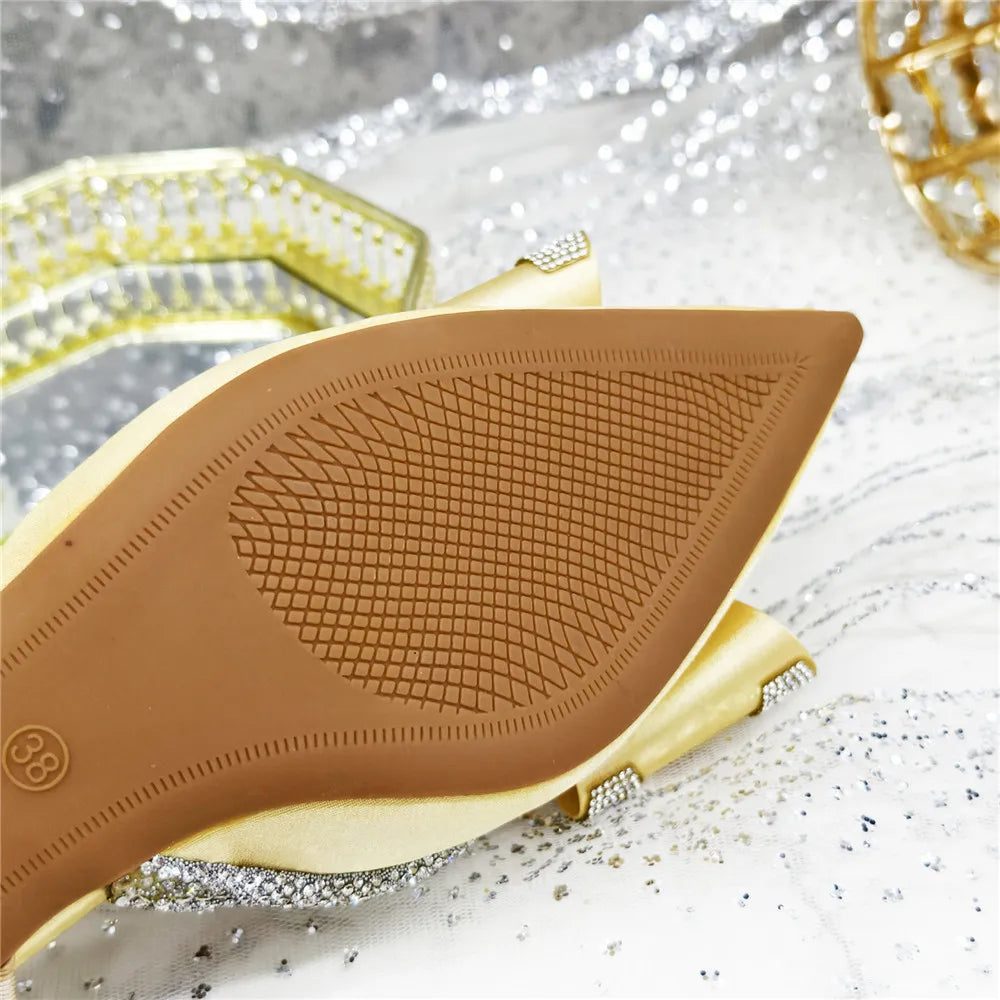 Elegant African-Inspired High Heel Chain Slingback Sandals for Women – Party & Wedding Pumps