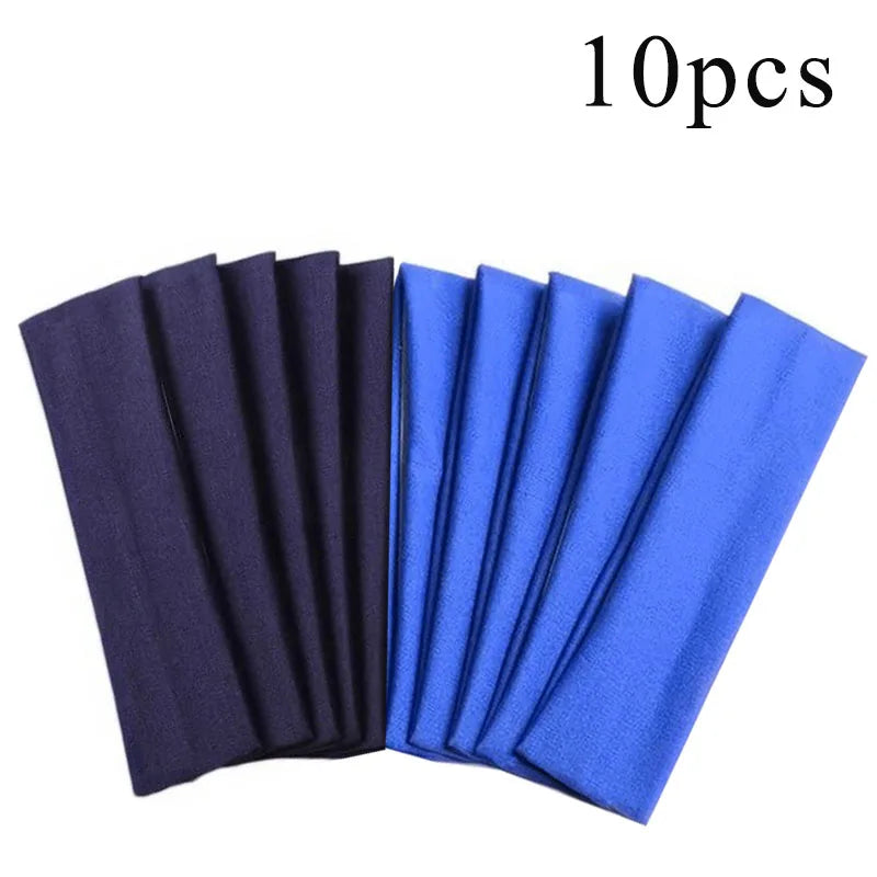10-Pack Elastic Headbands for Women – Solid Color Sports, Yoga & Fitness Hair Bands