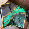 70 x 70 cm (27.6 x 27.6 in) Floral Satin-Look Polyester Square Scarf - Women's Headscarf, Hijab, Hair Band & Wrist Wrap