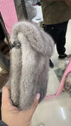 Real Mink Fur Crossbody Bag for Women – Phone Shoulder Messenger Winter Handbag