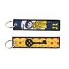Anime Embroidered Keychain Double-Sided Key Fob 3 x 13 cm (1.2 x 5.1 in) for Backpacks Cars Motorcycles Gift